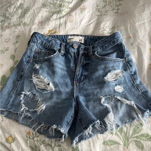 Garage Ripped Blue Jean Shorts - Size 01